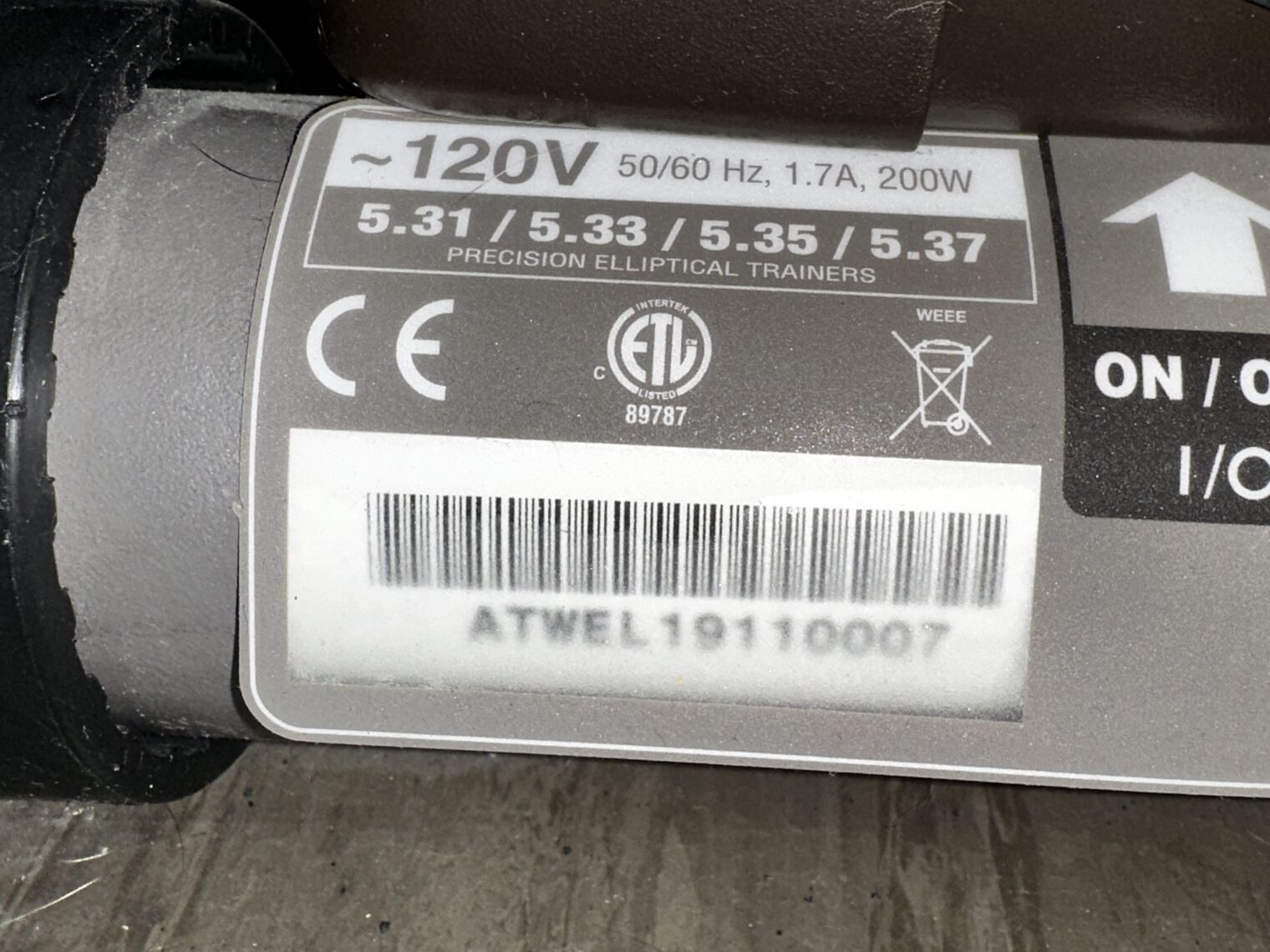 Precor 5.37 Residential Elliptical - reconditioned - Image 4